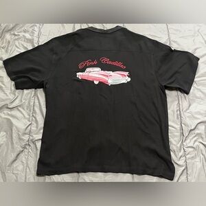 Pacific Beach Clothing Pink Cadillac Embroidered Camp Shirt size XXL